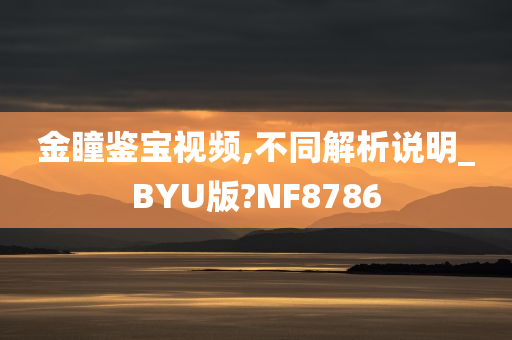 金瞳鉴宝视频,不同解析说明_BYU版?NF8786