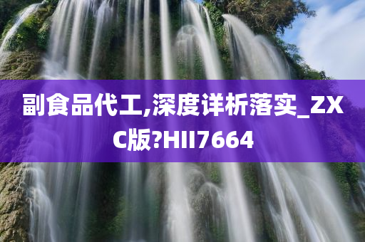 副食品代工,深度详析落实_ZXC版?HII7664