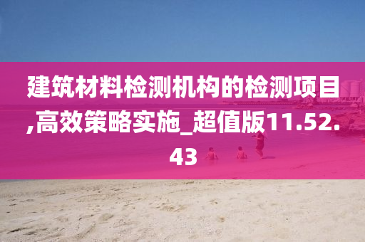 建筑材料检测机构的检测项目,高效策略实施_超值版11.52.43