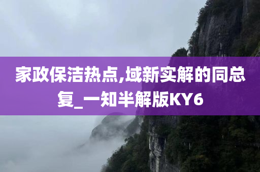 家政保洁热点,域新实解的同总复_一知半解版KY6