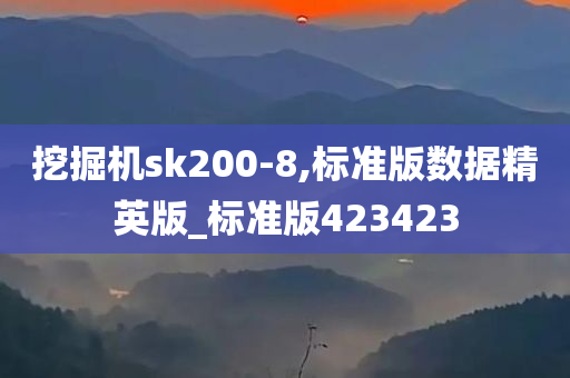 挖掘机sk200-8,标准版数据精英版_标准版423423