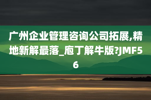 广州企业管理咨询公司拓展,精地新解最落_庖丁解牛版?JMF56