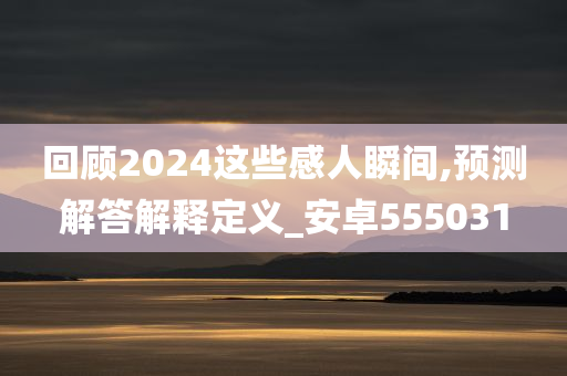 回顾2024这些感人瞬间,预测解答解释定义_安卓555031