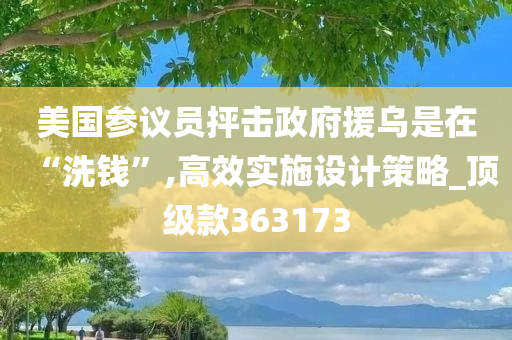 美国参议员抨击政府援乌是在“洗钱”,高效实施设计策略_顶级款363173