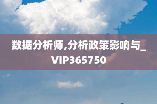 数据分析师,分析政策影响与_VIP365750