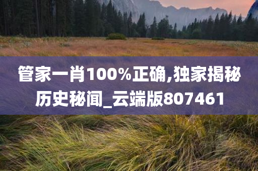 管家一肖100%正确,独家揭秘历史秘闻_云端版807461