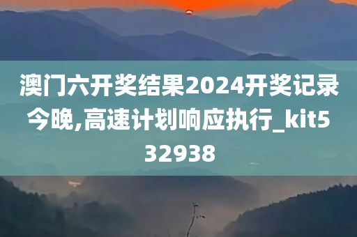 澳门六开奖结果2024开奖记录今晚,高速计划响应执行_kit532938