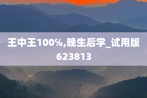 王中王100℅,晚生后学_试用版623813