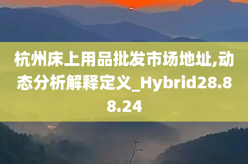 杭州床上用品批发市场地址,动态分析解释定义_Hybrid28.88.24