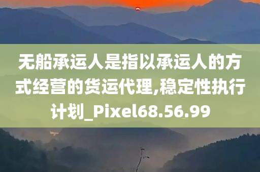 无船承运人是指以承运人的方式经营的货运代理,稳定性执行计划_Pixel68.56.99