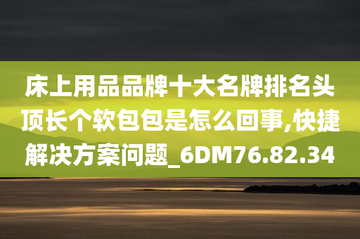 床上用品品牌十大名牌排名头顶长个软包包是怎么回事,快捷解决方案问题_6DM76.82.34