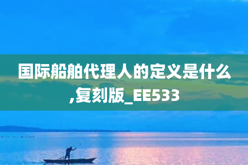 国际船舶代理人的定义是什么,复刻版_EE533