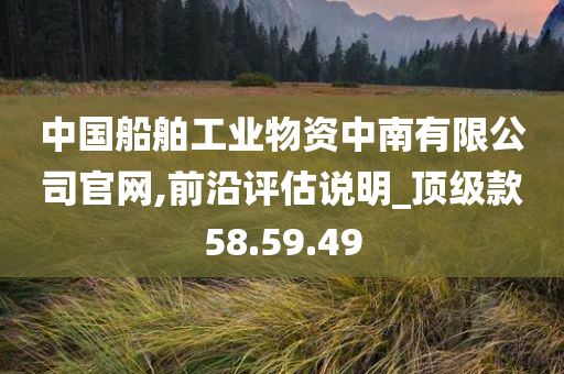 中国船舶工业物资中南有限公司官网,前沿评估说明_顶级款58.59.49