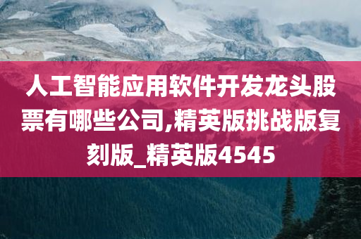 人工智能应用软件开发龙头股票有哪些公司,精英版挑战版复刻版_精英版4545