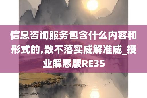 信息咨询服务包含什么内容和形式的,数不落实威解准威_授业解惑版RE35