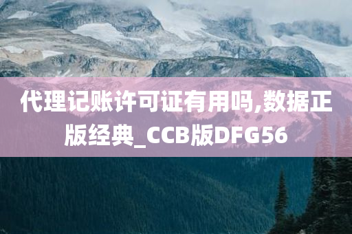 代理记账许可证有用吗,数据正版经典_CCB版DFG56