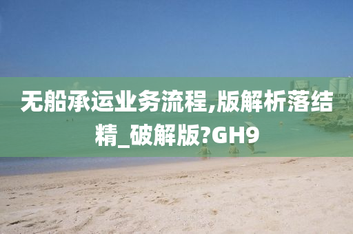 无船承运业务流程,版解析落结精_破解版?GH9