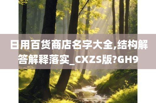 日用百货商店名字大全,结构解答解释落实_CXZS版?GH9