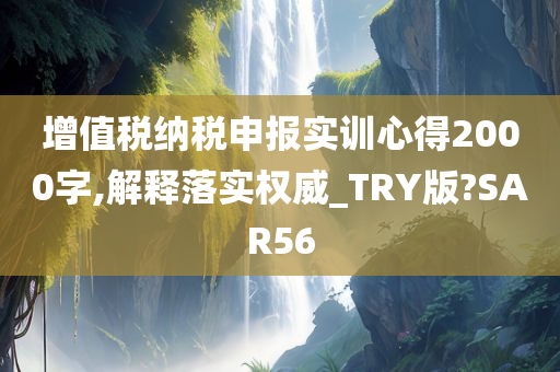 增值税纳税申报实训心得2000字,解释落实权威_TRY版?SAR56