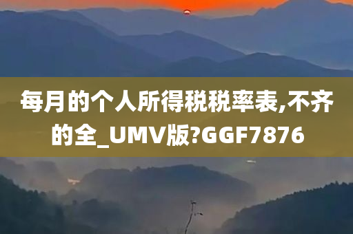 每月的个人所得税税率表,不齐的全_UMV版?GGF7876