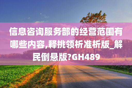 信息咨询服务部的经营范围有哪些内容,释挑领析准析版_解民倒悬版?GH489