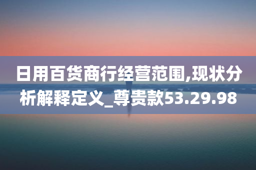 日用百货商行经营范围,现状分析解释定义_尊贵款53.29.98