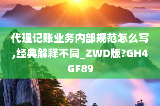 代理记账业务内部规范怎么写,经典解释不同_ZWD版?GH4GF89