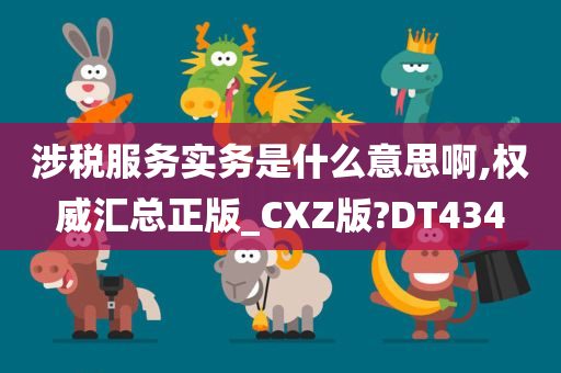 涉税服务实务是什么意思啊,权威汇总正版_CXZ版?DT434