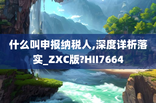 什么叫申报纳税人,深度详析落实_ZXC版?HII7664