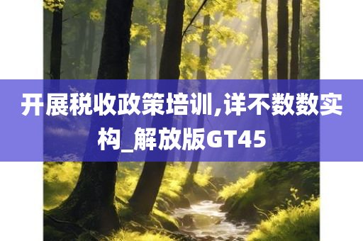 开展税收政策培训,详不数数实构_解放版GT45