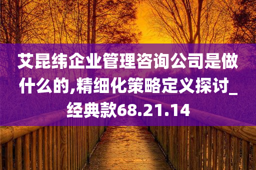 艾昆纬企业管理咨询公司是做什么的,精细化策略定义探讨_经典款68.21.14