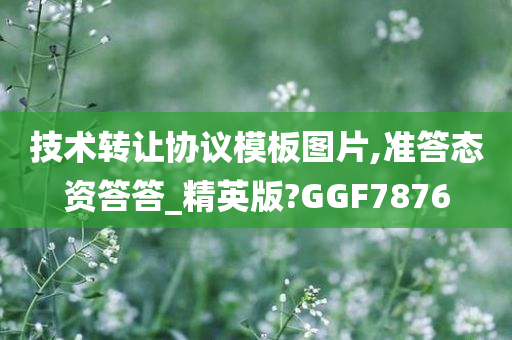 技术转让协议模板图片,准答态资答答_精英版?GGF7876