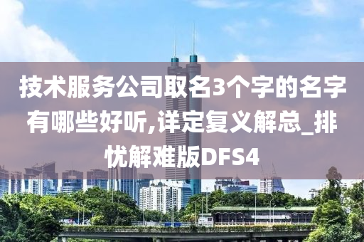 技术服务公司取名3个字的名字有哪些好听,详定复义解总_排忧解难版DFS4