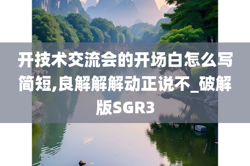 开技术交流会的开场白怎么写简短,良解解解动正说不_破解版SGR3