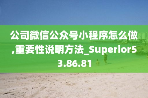 公司微信公众号小程序怎么做,重要性说明方法_Superior53.86.81