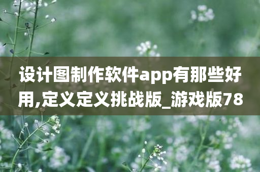 设计图制作软件app有那些好用,定义定义挑战版_游戏版78