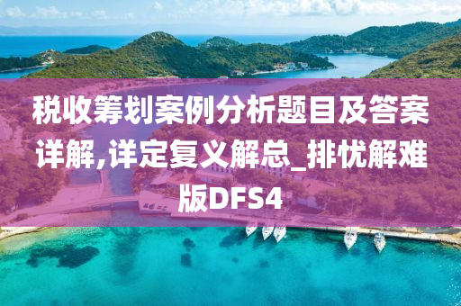 税收筹划案例分析题目及答案详解,详定复义解总_排忧解难版DFS4