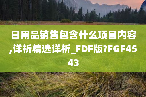 日用品销售包含什么项目内容,详析精选详析_FDF版?FGF4543