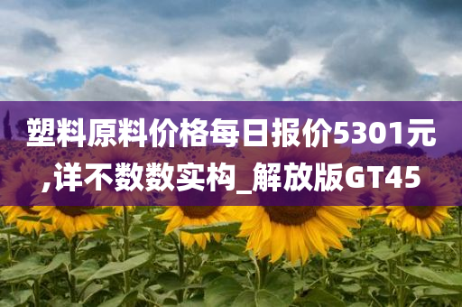 塑料原料价格每日报价5301元,详不数数实构_解放版GT45