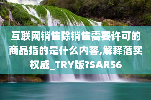 互联网销售除销售需要许可的商品指的是什么内容,解释落实权威_TRY版?SAR56