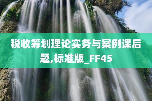 税收筹划理论实务与案例课后题,标准版_FF45