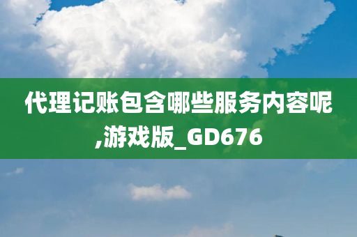 代理记账包含哪些服务内容呢,游戏版_GD676