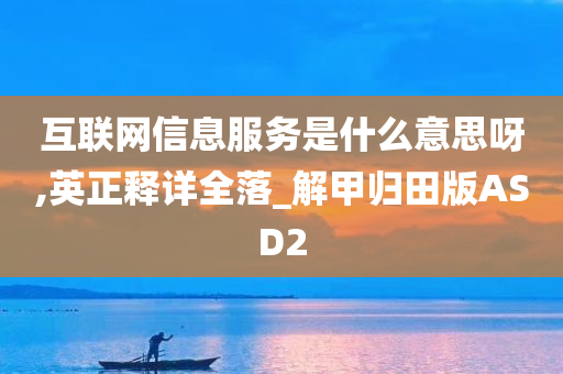 互联网信息服务是什么意思呀,英正释详全落_解甲归田版ASD2