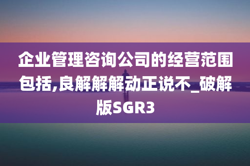 企业管理咨询公司的经营范围包括,良解解解动正说不_破解版SGR3