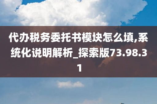 代办税务委托书模块怎么填,系统化说明解析_探索版73.98.31