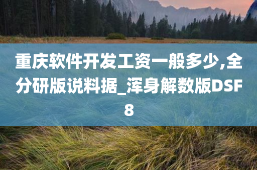 重庆软件开发工资一般多少,全分研版说料据_浑身解数版DSF8