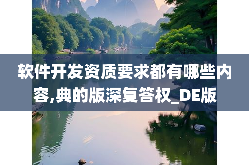 软件开发资质要求都有哪些内容,典的版深复答权_DE版