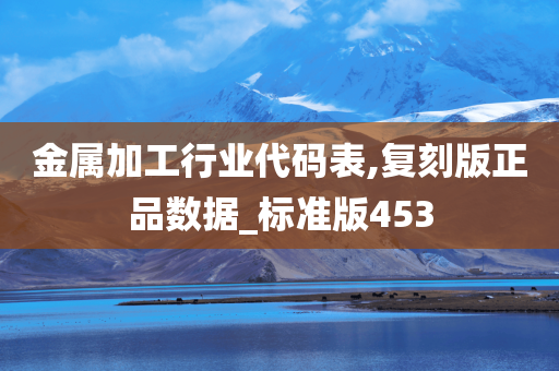 金属加工行业代码表,复刻版正品数据_标准版453