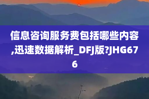 信息咨询服务费包括哪些内容,迅速数据解析_DFJ版?JHG676