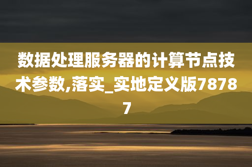 数据处理服务器的计算节点技术参数,落实_实地定义版78787